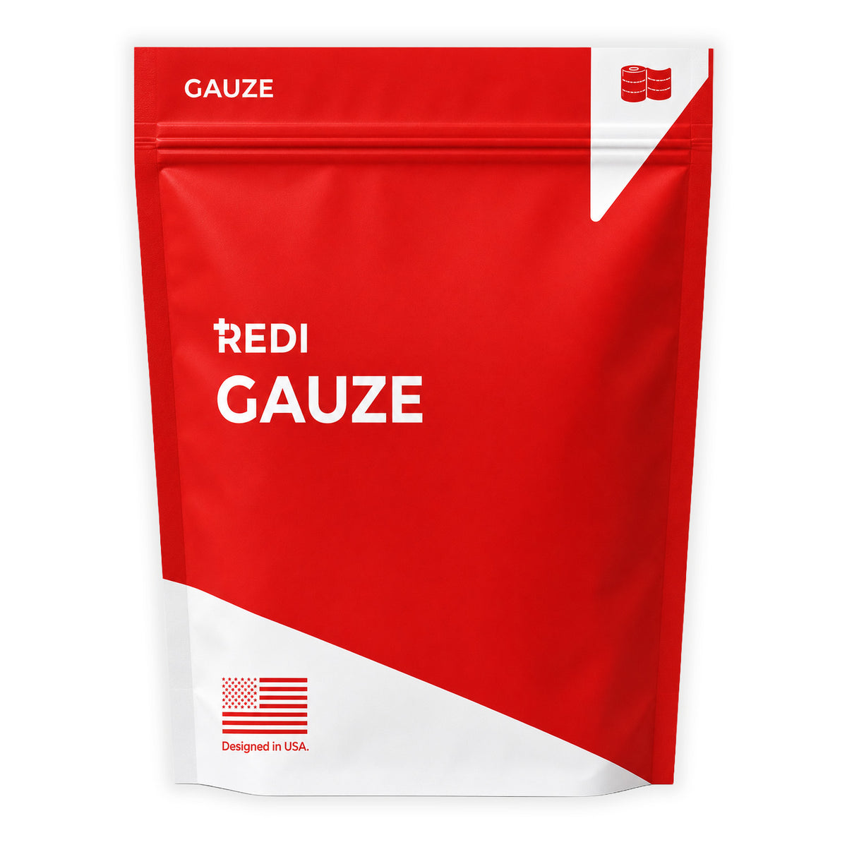 REDI Gauze Refill resealable pouch, designed in the USA, for restocking a car first aid kit