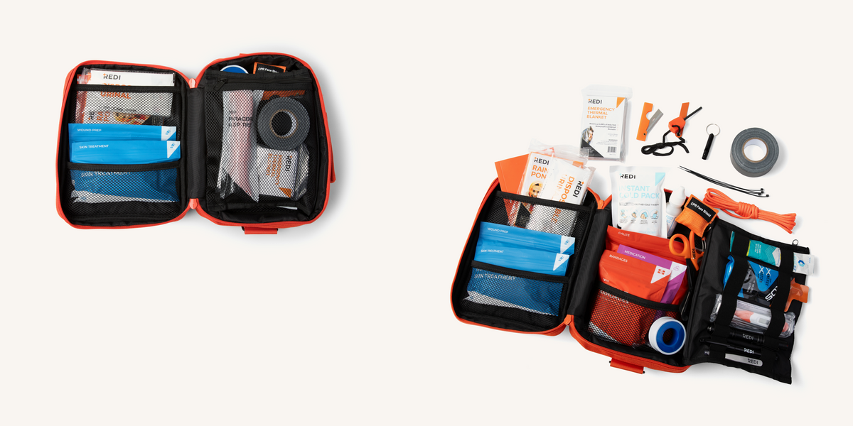 The Roadie ecosystem: car emergency kit, trauma pack, jump starter and refills