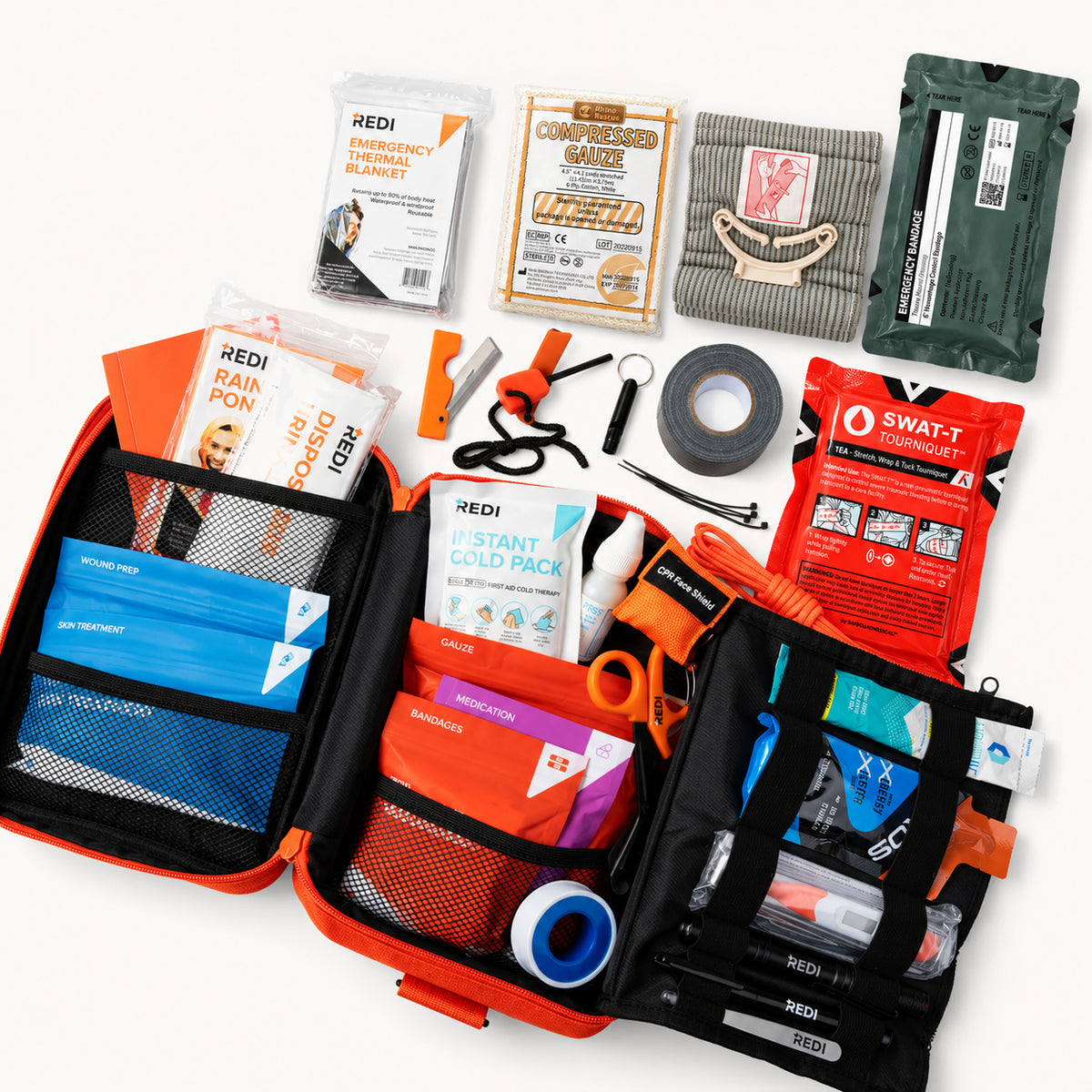 Roadie PLUS quick-release Stop the Bleed trauma pack removed from the kit