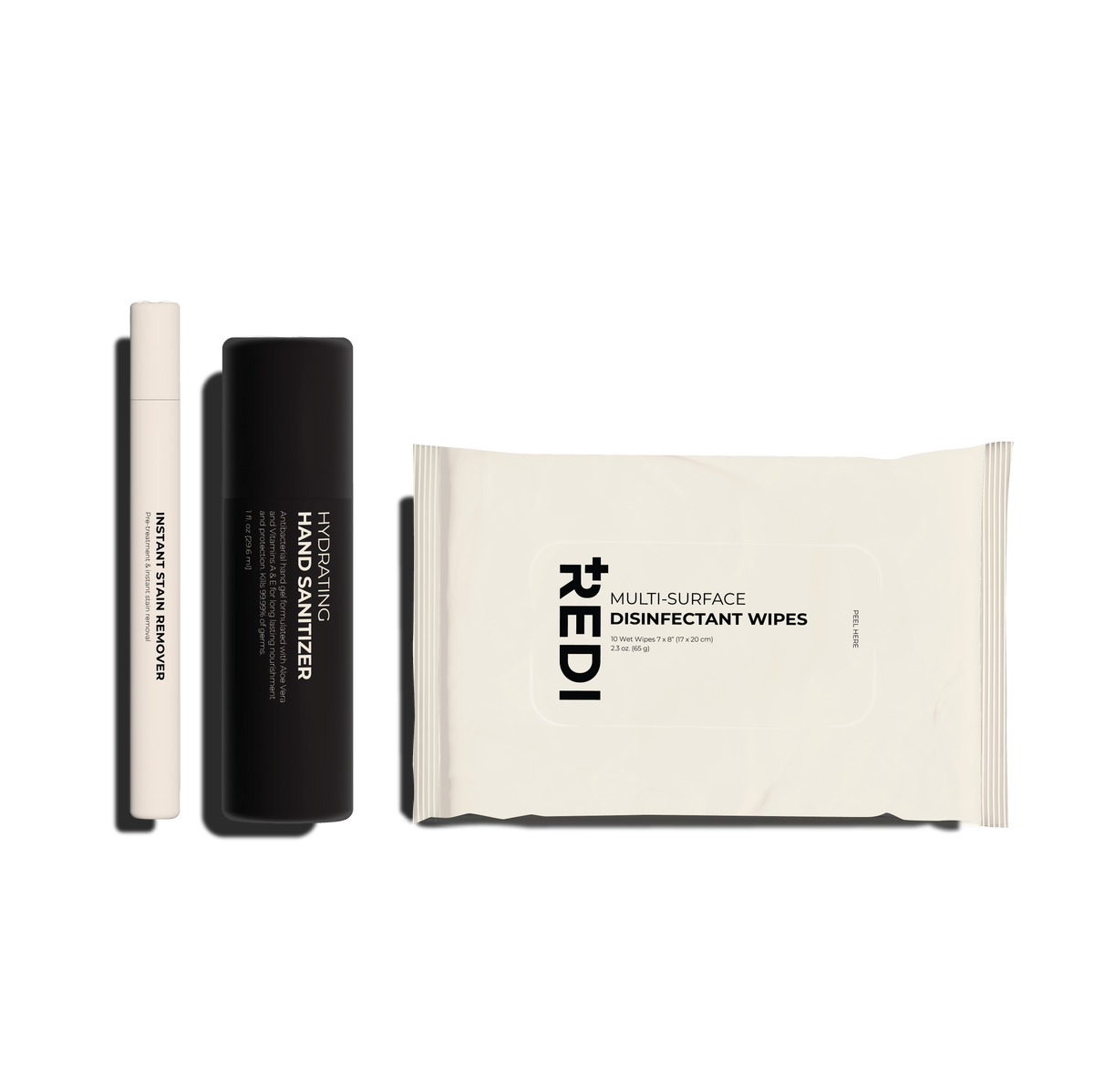 REDI readiness kit sanitize refill with hand sanitizing lotion, disinfectant wipes and stain remover pen